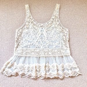 Express Laced/Knit Tank Top
